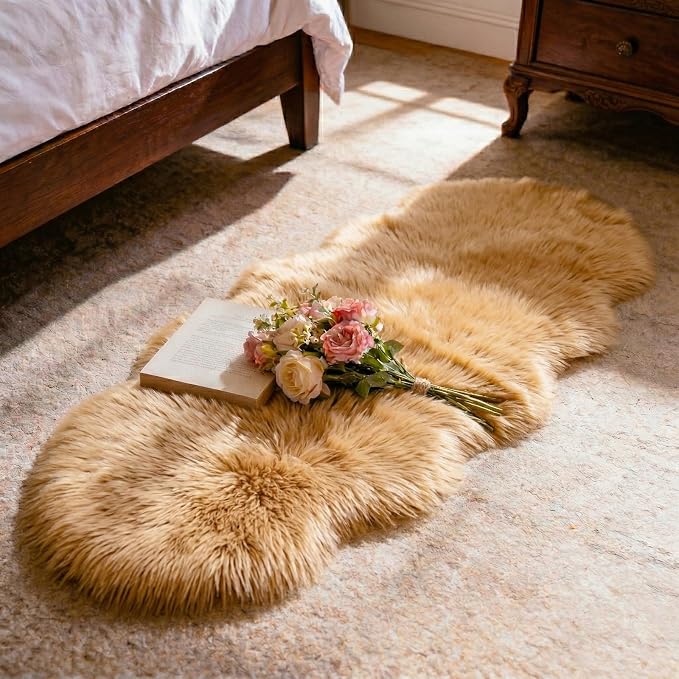 Ultra Soft Faux Fur Rug, Fluffy Shaggy 2 x 6 Ft Sheepskin Fur by TUOTPE
