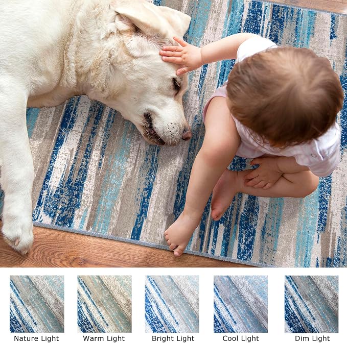 Lansny Modern Abstract Runner Rug 3x10 - Image 3