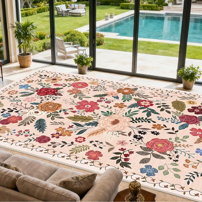 Area Rug for Living Room, 10x12 Large Washable Rugs for Dining Room, Non Slip - Image 2