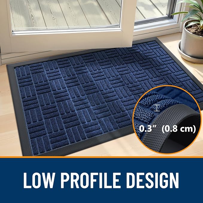 OLANLY Front Door Mat Outside Entrance 59x34, Heavy Duty Sturdy Natural Rubber - Image 5