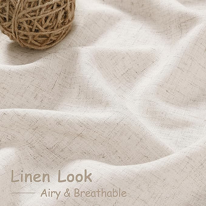 Linen Beige Curtains 145 inch Extra Long - Image 5