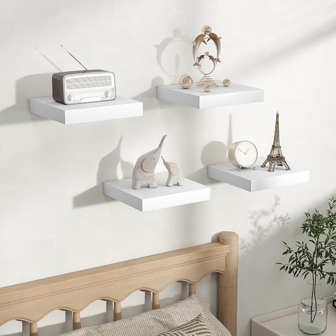Fun Memories Rustic Floating Wall Shelves, Wall Mounted Wood Storage & Display - Image 5