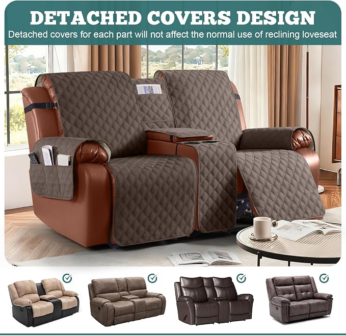 Ruaozz Waterproof Loveseat Recliner Cover - Image 3