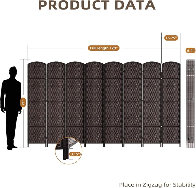 HALLYBEE Room Divider for Space Separation, Room Dividers and Folding Privacy - Image 3
