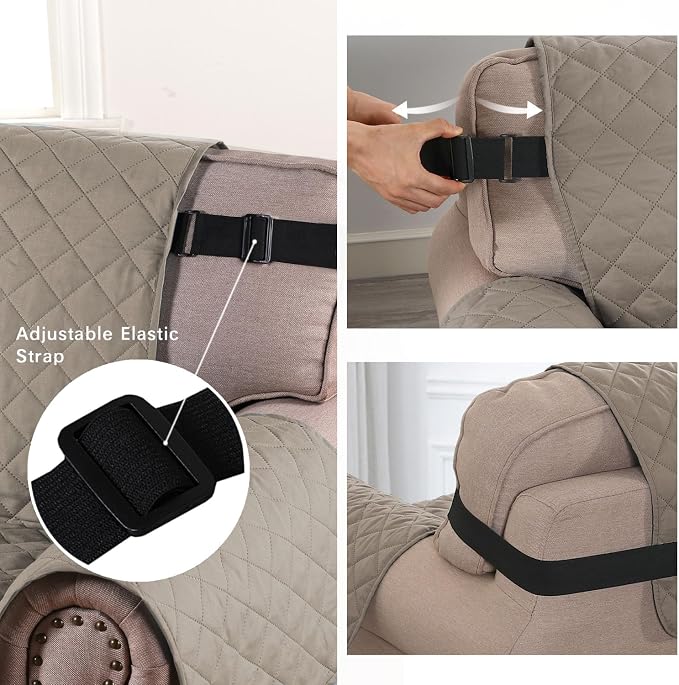 H.VERSAILTEX Reversible Quilted Chair Cover Washable Couch Covers - Image 4