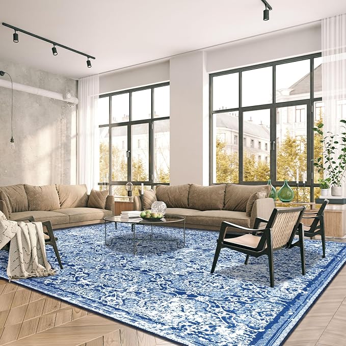 Vaukki Living Room Rug, Vintage Shaggy Soft Laundry Rug, Non Slip Kitchen Area by Vaukki