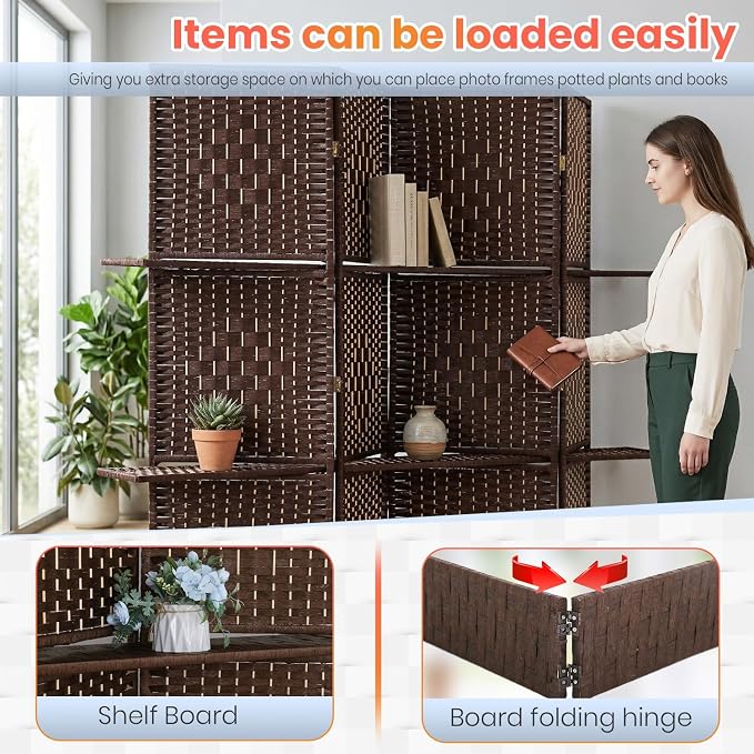 FDW 4 Panel Wood Room Divider - Image 4