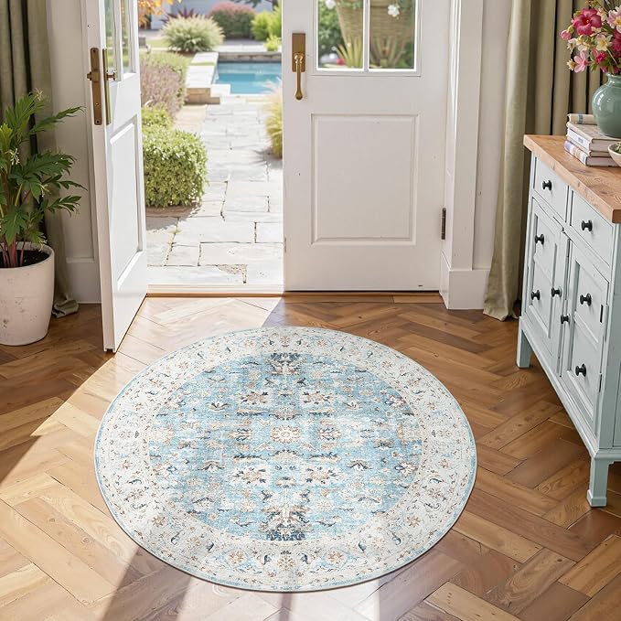 jinchan Round Rug 4ft Area Rug by JINCHAN