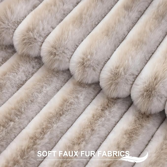 Pallene Faux Fur Plush Throw Pillow Covers 20x20 Set of 2, Luxury Soft Fluffy - Image 2