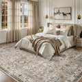 Tangsoo 5x7 Area Rug for Living Room Non Slip, Washable Vintage Beige Grey by Tangsoo