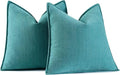 MIULEE Pack of 2 Teal Decorative Pillow Covers 20x20 Inch Soft Chenille by MIULEE