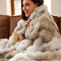 Bedsure GentleSoft Fluffy Fuzzy Tie-dye Taupe Throw Blanket by BEDSURE