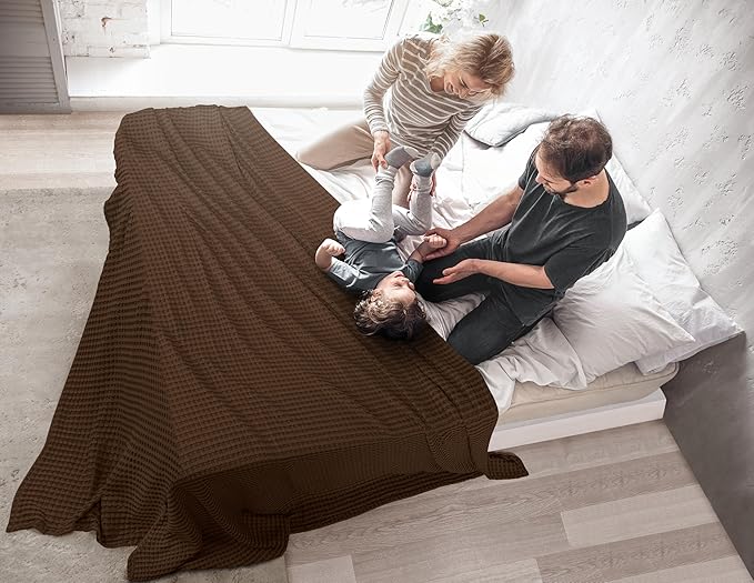 Utopia Bedding Brown 100% Cotton Waffle Blanket 300 GSM Soft Lightweight - Image 7
