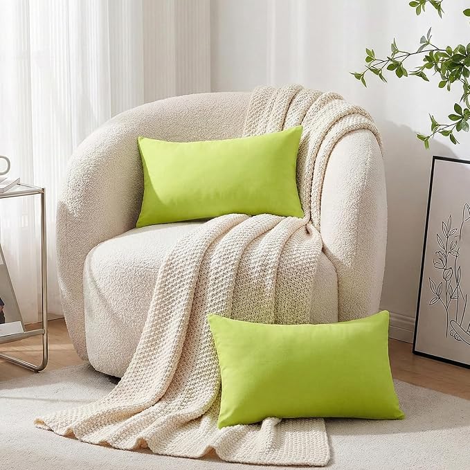 Thmyo 4-Pack 100% Cotton Lumbar Comfortable Solid Decorative Throw Pillow Case - Image 2