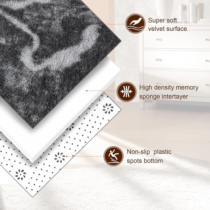 TWINNIS Super Soft Shaggy Rugs Fluffy Carpets, 6x9 Feet, Indoor Modern Plush - Image 2