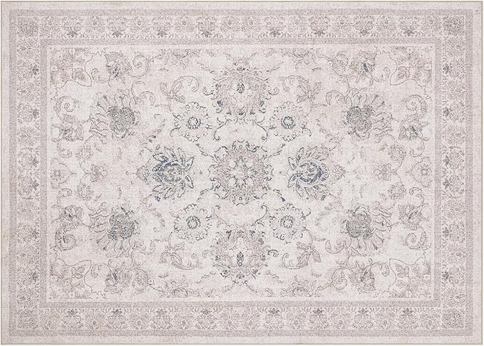 Phantoscope Washable Area Rug 5'x7' Non-Slip, Vintage Neutral Rugs - Image 2