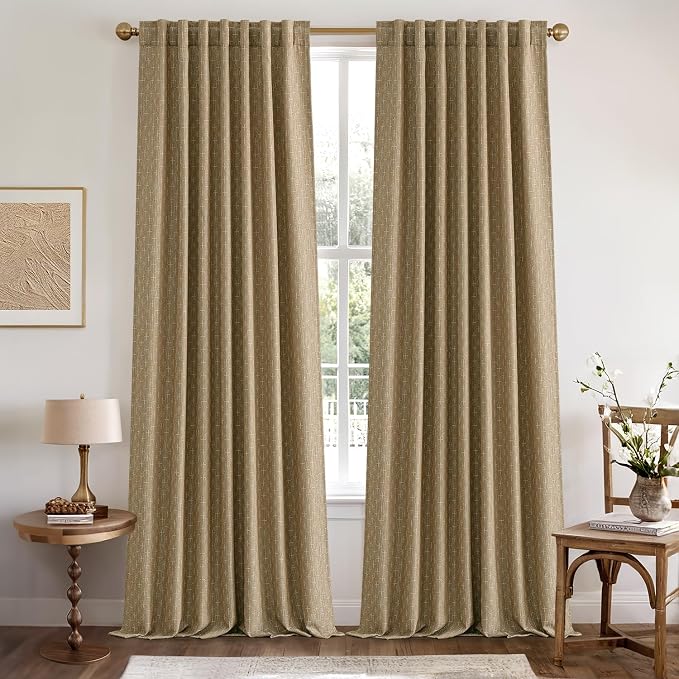 MIULEE Decorative Back Tab Linen Curtains - Image 2