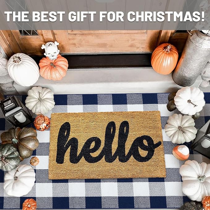 IOHOUZE Buffalo Plaid Checkered Rug 3x5 Ft Front Door Mats, Washable Area Rugs - Image 3