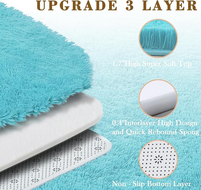 Area Rugs 9x12 Living Room, Shaggy Carpet Soft Plush Furry Bedside Rug Large - Image 5