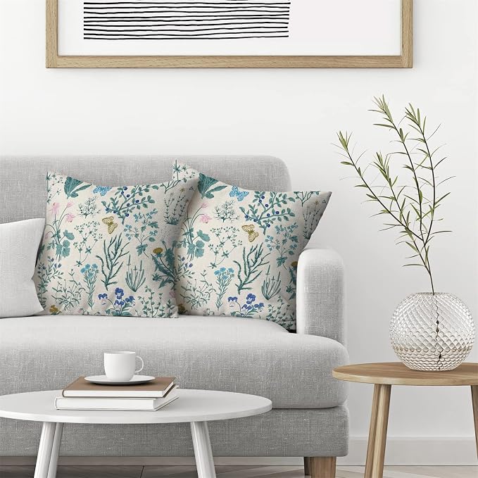 AEIOAE Spring Pillow Covers 22x22 Inch Set of 2, Seasonal Floral Outdoor - Image 3