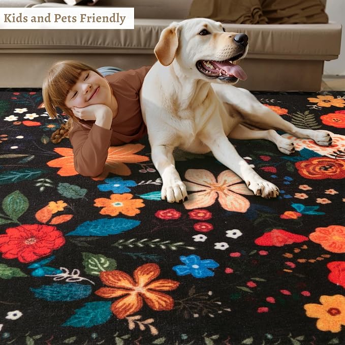Tangsoo Runner Rug for Hallways Kitchen Rug, Non Slip 2x6 Washable Boho Floral - Image 6
