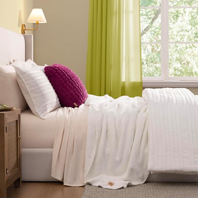 UGG Whitecap Full/Queen Blanket, Fleece Fluffy Blanket - Image 4