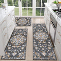 HEBE Washable Kitchen Rugs Sets of 3, Non Slip Absorbent Kitchen Rugs and Mats by HEBE