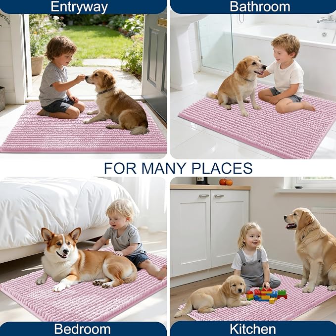 OLANLY Dog Door Mat for Muddy Paws 44x24, Ultra Absorbent Chenille Mud Doormat - Image 8