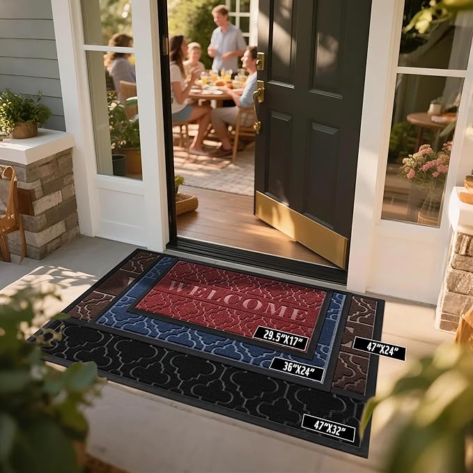 Yimobra Welcome Mat Outdoor Indoor 29.5x17, All-Weather Waterproof Outdoor Mats - Image 3
