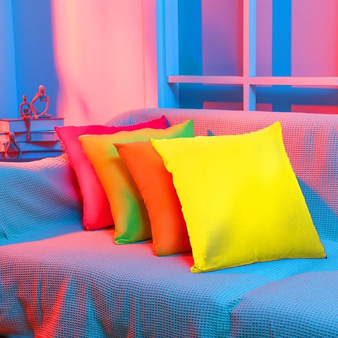 Preboun 8 Pcs 18 x 18 Inch Bright Colors Decorative Throw Pillow Covers Mixed - Image 4