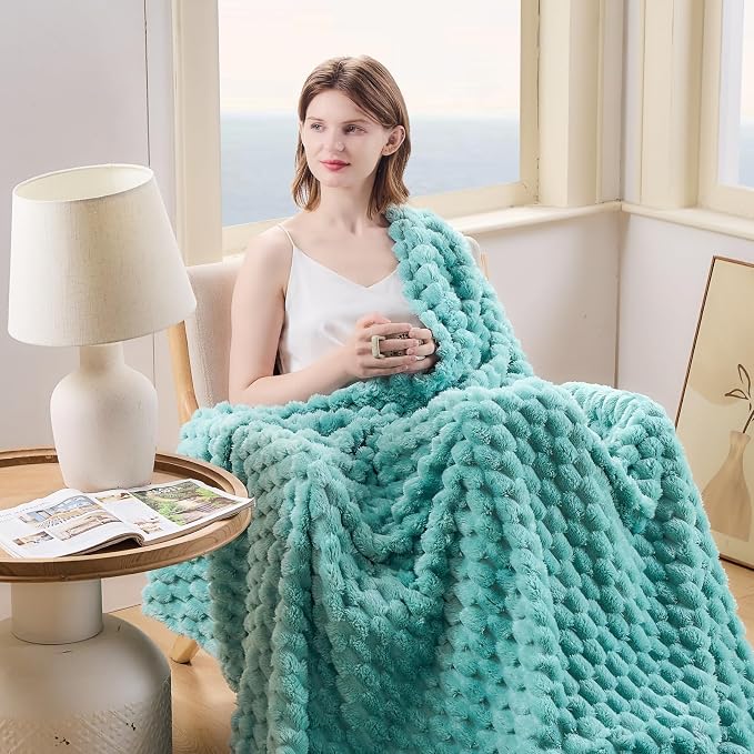 NEWCOSPLAY Super Soft Throw Blanket Sage Green Premium Silky Flannel Fleece 3D - Image 2