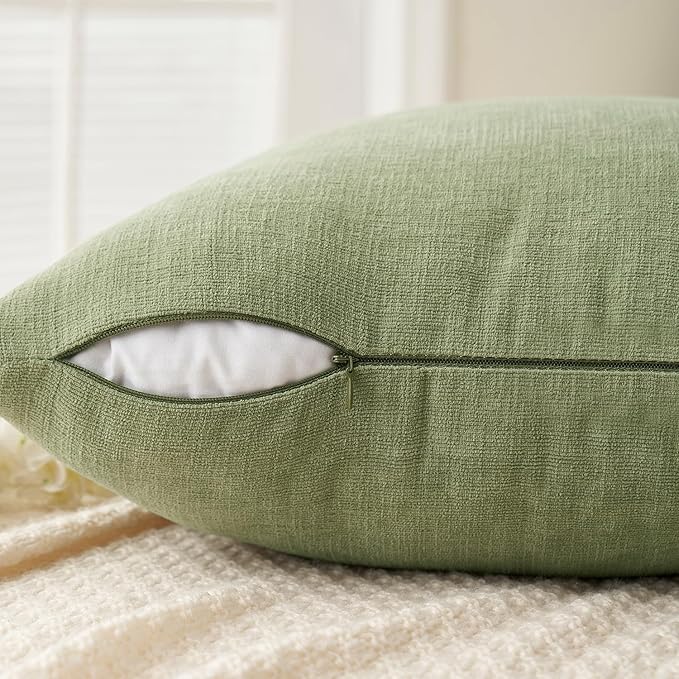 MIULEE Sage Green Couch Pillow Covers 16x16 Inch - Image 5