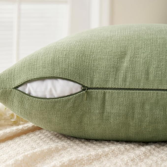 MIULEE Sage Green Couch Pillow Covers 18x18 Inch - Image 5
