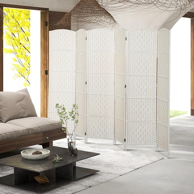 HOMCOM Room Divider 6 Panel, 6FT Tall Folding Privacy Screen, Freestanding - Image 6