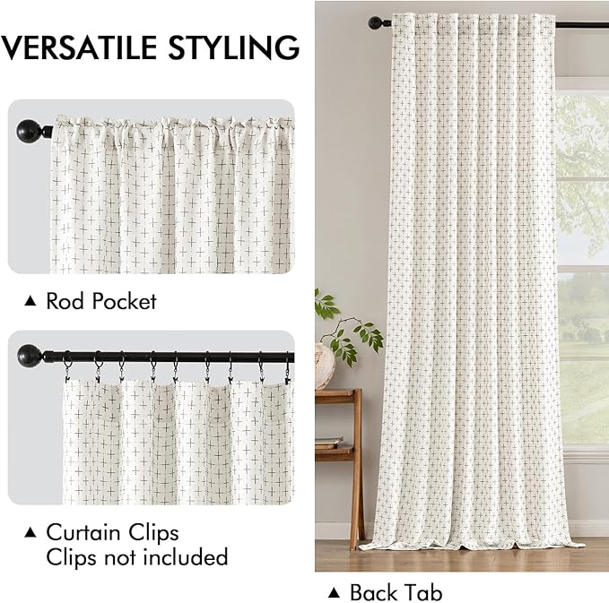 MIULEE Decorative Back Tab Linen Curtains - Image 3