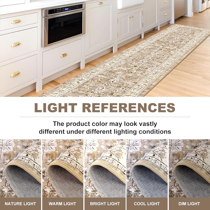 LOKHOM Washable Runner Rug, 2x12 Non-Slip Vintage Hallway Runner Rugs - Image 3