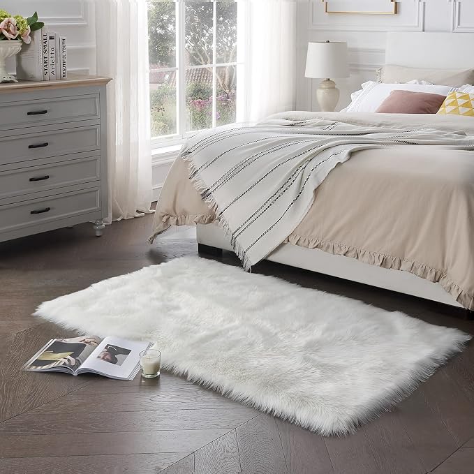 SERISSA Soft Faux Sheepskin Fur Area Rug Fluffy Rug - Image 3