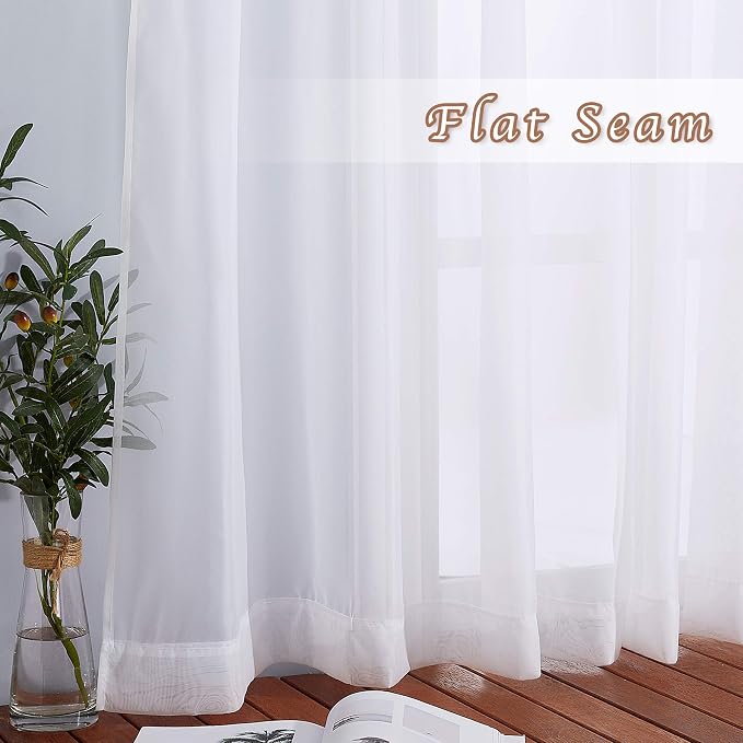 NICETOWN Sheer Curtains Extra Long and Wide W70 x L108 - Image 6