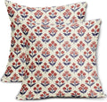 4th of July Patriotic Floral Block Print Pillow Covers 22x22 Inch Set of 2 by Sivirary