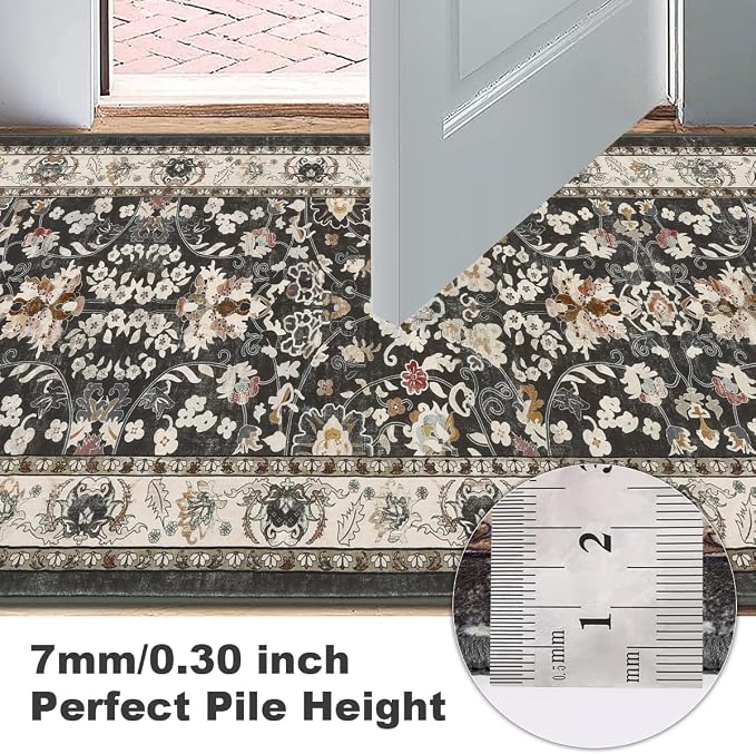 LOKHOM Washable Runner Rug, 2x10 Non-Slip Vintage Farmhouse Hallway Runner Rug - Image 7