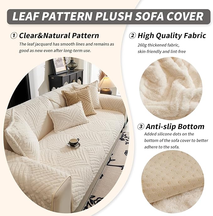 Sectional Couch Cover, Non-Slip Sofa Cover Plush Warm, Funny Fuzzy Pet Couch - Image 3