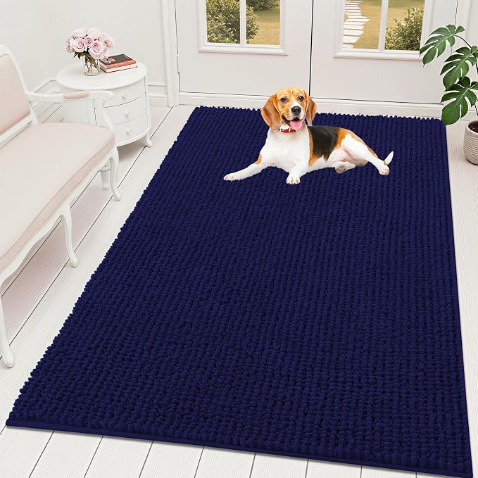 OLANLY Dog Door Mat for Muddy Paws 70x46, Ultra Absorbent Chenille Mud Doormat by OLANLY