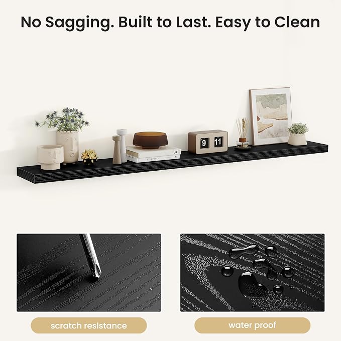 Fun Memories Floating Shelves for Wall, Rustic Wood Wall Mounted Shelves for - Image 4