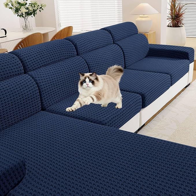 MAXIJIN Couch Cushion Covers for Sectional Sofa, Stretch Sofa Cushion Cover by MAXIJIN