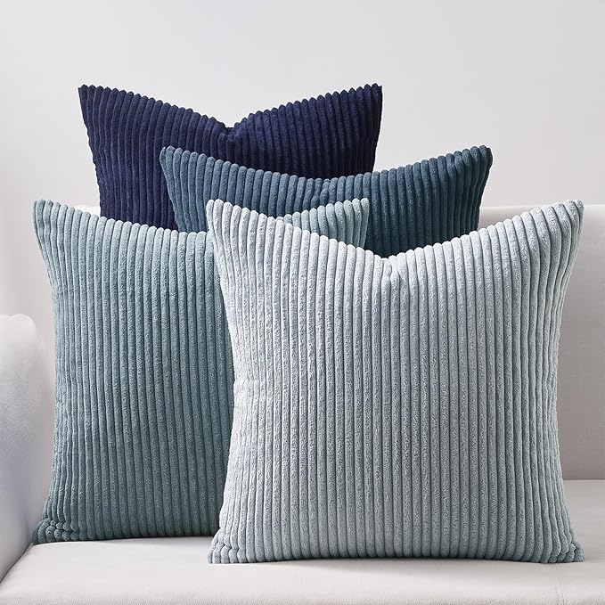 Topfinel Decorative Throw Pillow Covers Aque Teal Blue Gray Series, Summer by Topfinel