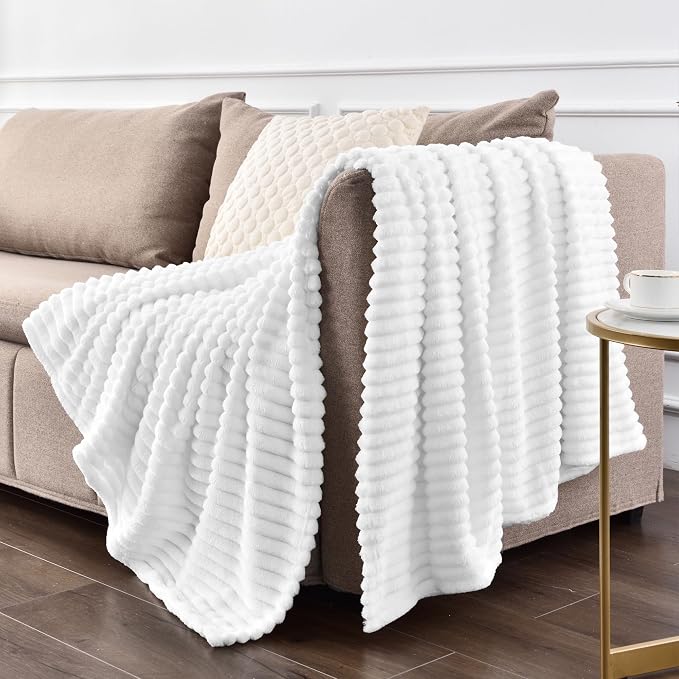 BEDELITE Fleece Blanket Queen Size – 3D Ribbed Jacquard Soft and Warm - Image 8