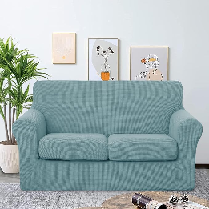 U-NICE HOME 3 Pieces Stretch Loveseat Couch Cover Sofa Cover Washable Sofa - Image 2