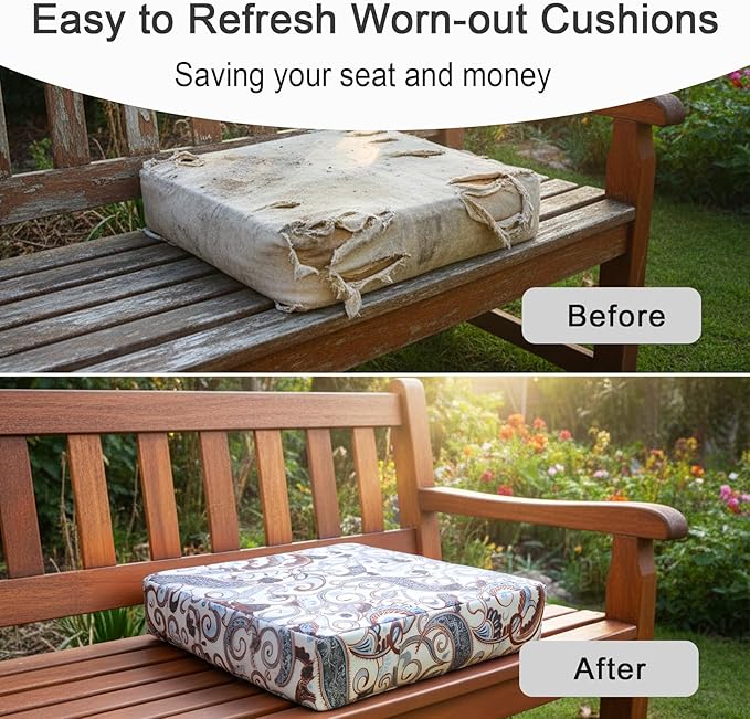 NettyPro Patio Chair Seat Cushion Covers Replacement, Water Resistant UV - Image 6