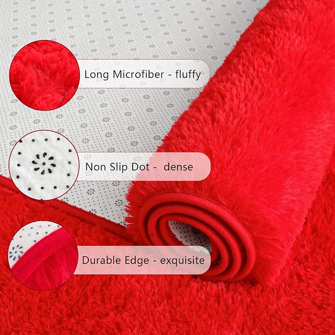 Chicrug Soft Area Rugs for Bedroom Living Room Plush Fluffy Rug 5x8 Feet - Image 4
