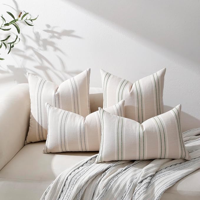 Hckot Throw Pillow Covers 24x24 Set of 2 Grey Pillow Covers Farmhouse - Image 5